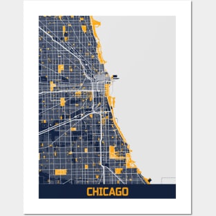 Chicago - Illinois Bluefresh City Map Posters and Art